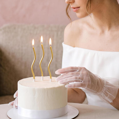 48-Count Gold Spiral Long Thin Metallic Birthday Candles, Cake Candles, Birthday Parties, Wedding Decorations, Party Candles8