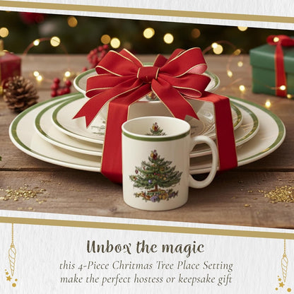 – Christmas Tree –  Christmas Tree 4-Piece Place Setting – 9 Oz, Set of 46