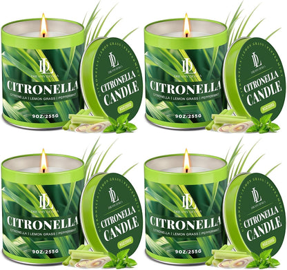 Citronella Candles Outdoor, Soy Wax 9 Oz 4 Pack1