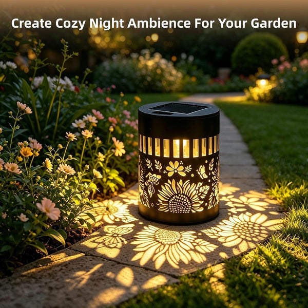 Solar Outdoor Fence Lights Decoration 2 Pack, Solar Wall Step Deck Lights Outdoor Garden Decor with Hummingbird Sunflower Theme for Yard Art Porch Patio Backyard Decor, Gifts for Mom Women5