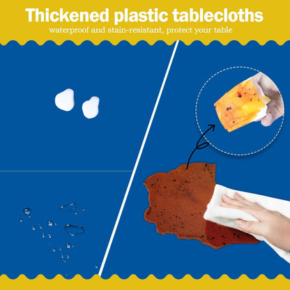 Royal Blue 6 Pack Plastic Table Cloth 54" X 108", Disposable Tablecloths Rectangle Table Cover, Plastic Tablecloths for Parties3
