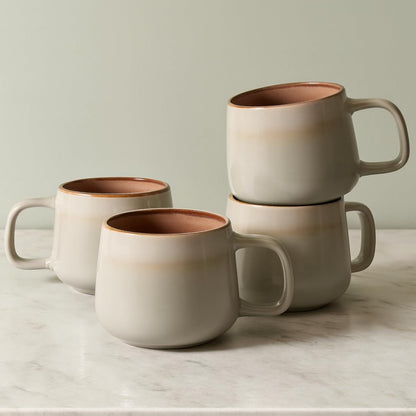 Stoneware Ceramic Coffee Mugs Set of 4 | 12 Oz | Sage Ash | Lead-Free, Non-Toxic, Freezer - Microwave & Dishwasher Safe, Comfortable Handle, Aesthetic Nordic Design for Cappuccino1
