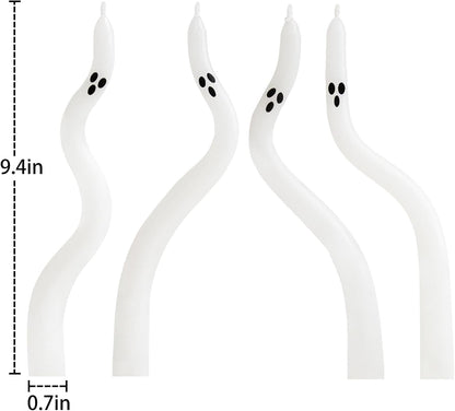 Halloween Decorations Indoor - 4 Pack Cute Ghost Taper Candles2