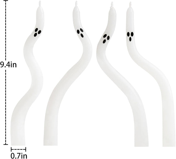 Halloween Decorations Indoor - 4 Pack Cute Ghost Taper Candles2