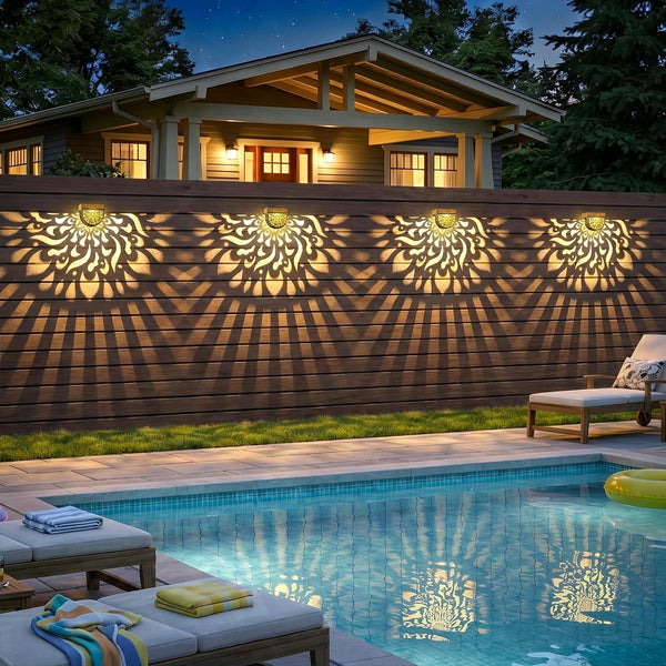 Solar Fence Lights 6 Pack Solar Deck Step Wall Lights Outdoor Waterproof LED Decorations Warm Yellow Light Decorative Lighting for Garden, Front Door, Backyard (Bronze)4