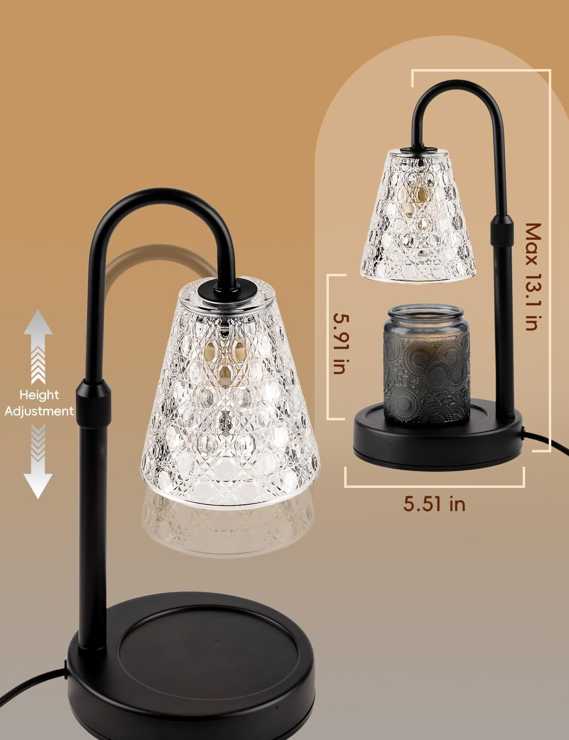 candle-warmer-lamp-with-timer-dimmable-wax-melt-warmer-black