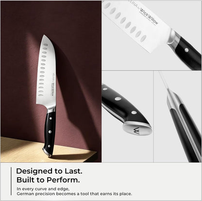 7” Santoku Knife – Sharp Forged German Steel Kitchen Knife7