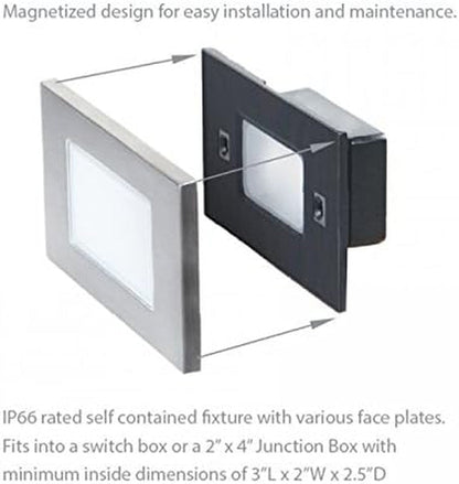 WAC Landscape Lighting, Ledme 120V LED Horizontal Diffused Indoor and Outdoor Step and Wall Light 3000K Built-In LED in White3