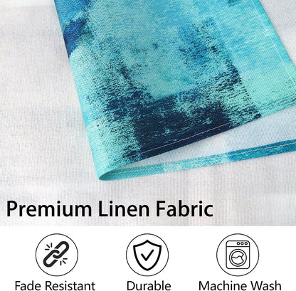 Teal and Gray Placemats Washable, Linen Rectangular Place Mats Set of 4, Dining Table Decor for Living Room, Kitchen, Farmhouse and Outdoor5