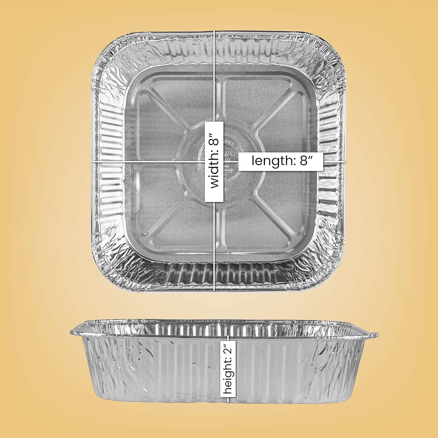 disposable-8-x-8-x-2-inch-square-aluminum-tin-foil-baking-pans-bakeware-cookware-perfect-for-baking-cakes-breads-brownies-bread-meatloaf-lasagna-pack-of-10