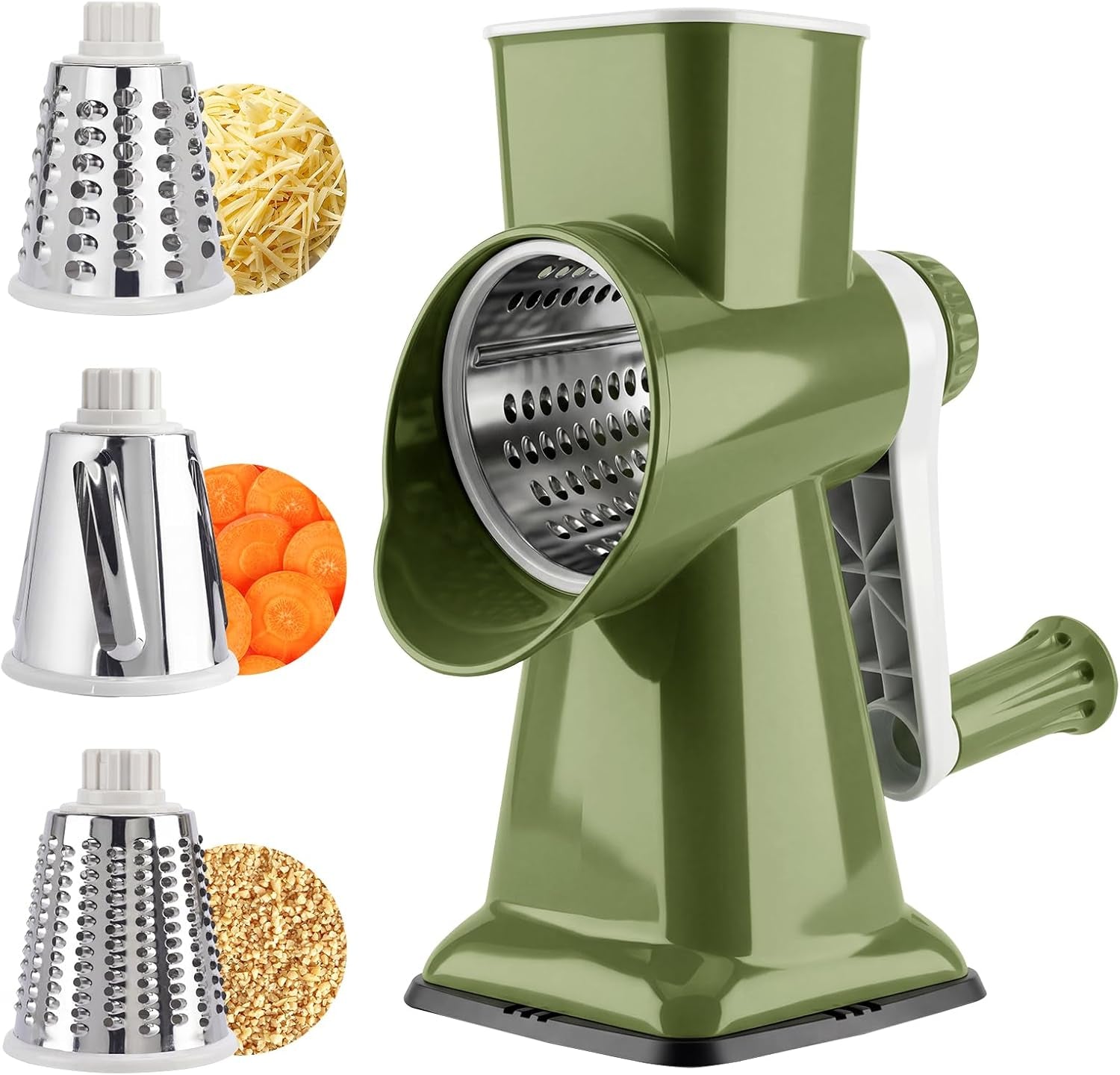 rotary-cheese-grater-cheese-grater-hand-crank-3-blade-grater-3-stainless-steel-drums-create-fine-shreds-coarse-grates-and-slices-for-cheese-vegetables-salads-pizza-and-daily-meal-prep