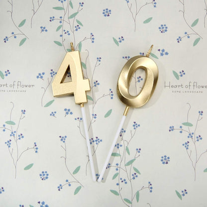 40Th Birthday Candles,Gold Number 40 Cake Topper for Birthday Decorations Party Decoration2