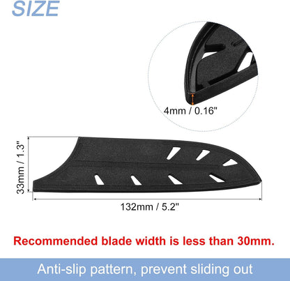 Knife Cover Sleeves Blade Edge Guards for 5" Santoku Knife Blade Edge Protector Universal Knife Sheath for Kitchen, Black2