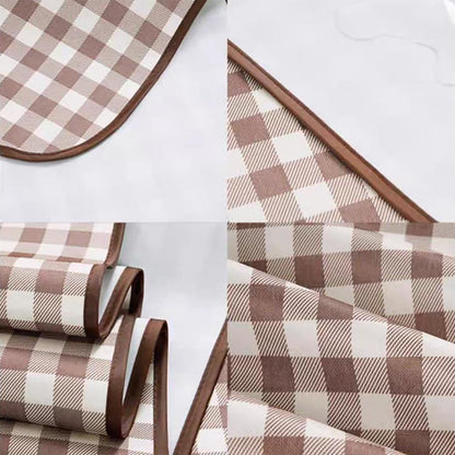 Waterproof Picnic Blanket with Carry Strap - Foldable Sandproof Outdoor Mat for Camping, Beach, Park - 59" X 71",Coffee Grid (Single Mat)5