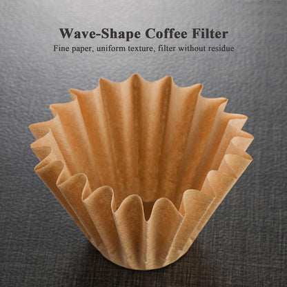 2-5 Cup Coffee Filters, Pack of 100 Unbleached Coffee Filters 5 Cup, Thicken Natural Coffee Filter Basket for Commercial, Home Coffee Maker, Pour over Coffee Kit (Brown, W02)3