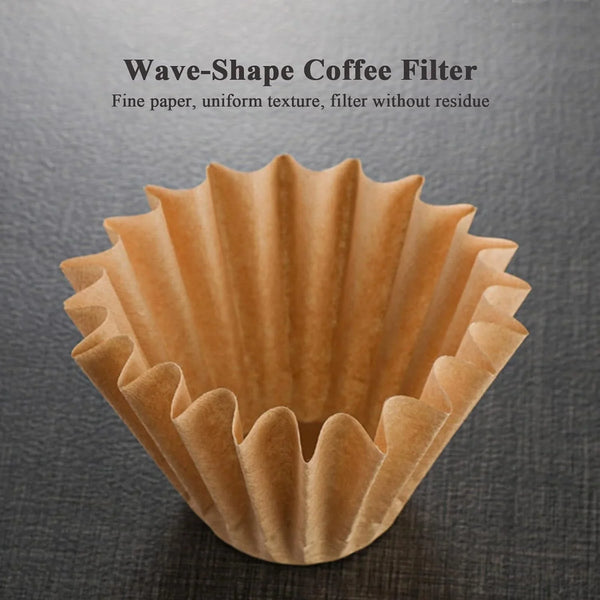 2-5 Cup Coffee Filters, Pack of 100 Unbleached Coffee Filters 5 Cup, Thicken Natural Coffee Filter Basket for Commercial, Home Coffee Maker, Pour over Coffee Kit (Brown, W02)3