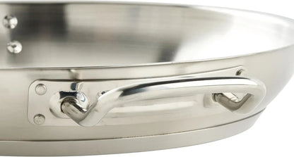 Winco 12" Stainless Steel Fry Pan with Helper Handle | Dishwasher Safe, Induction Compatible, Even Heat Distribution, Helper Handle, Great for Sauteing, Searing and Frying8