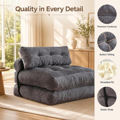 Foldable Bed Chair for Adults, 3-In-1 Foam Fold Out Couch, Dorm Chair Bed6