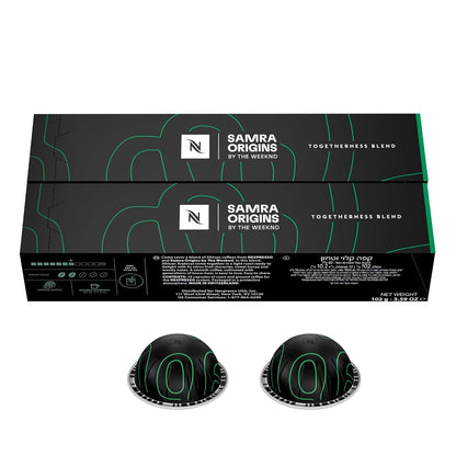 Nespresso Vertuo, Double Espresso, 20-Count Espresso Pods | I  by the Weeknd Togetherness Blend Light Roast Pack of 2 Coffee Brews 2.7 Fl. Oz.1