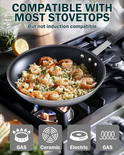 Professional 8-Inch Nonstick Frying Pan, Heavy Duty Aluminum Non Stick Small Egg Omelette Pan, Everyday Wok Stir Fry Skillet, Dishwasher Safe3