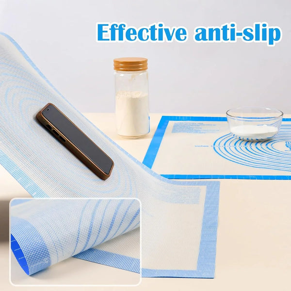 Nonstick Silicone Pastry Mat Extra Large with Measurements Dough Baking Mat | 28'' X 20'' Silicone Baking Mat Counter Dough Rolling Fondant/Pie Crust Sourdough Bread Supplies by  Blue4