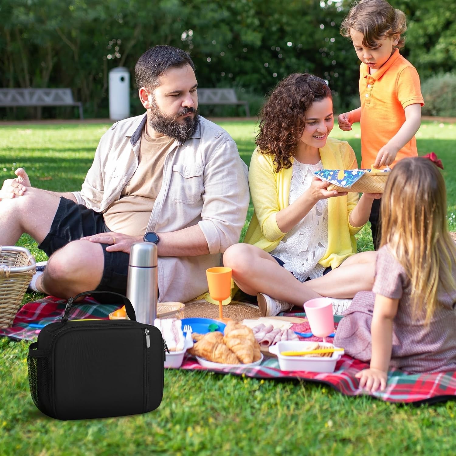 lunch-box-kids-insulated-lunch-bag-for-boys-girls-durable-children-lunchbox-for-school-with-water-bottle-holder-black