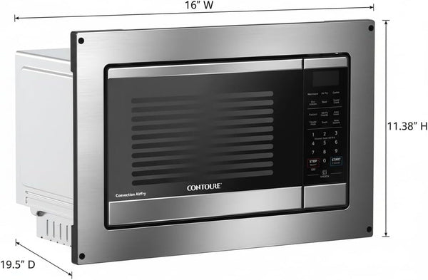 Built-In RV Air Fryer Microwave Combo, 0.9 Cu. Ft., 900W, Convection Oven, Grill, Smart Air Fry, Stainless Steel, Compact Microwave for RV & Small Kitchens (Trim Kit Sold Separately)2