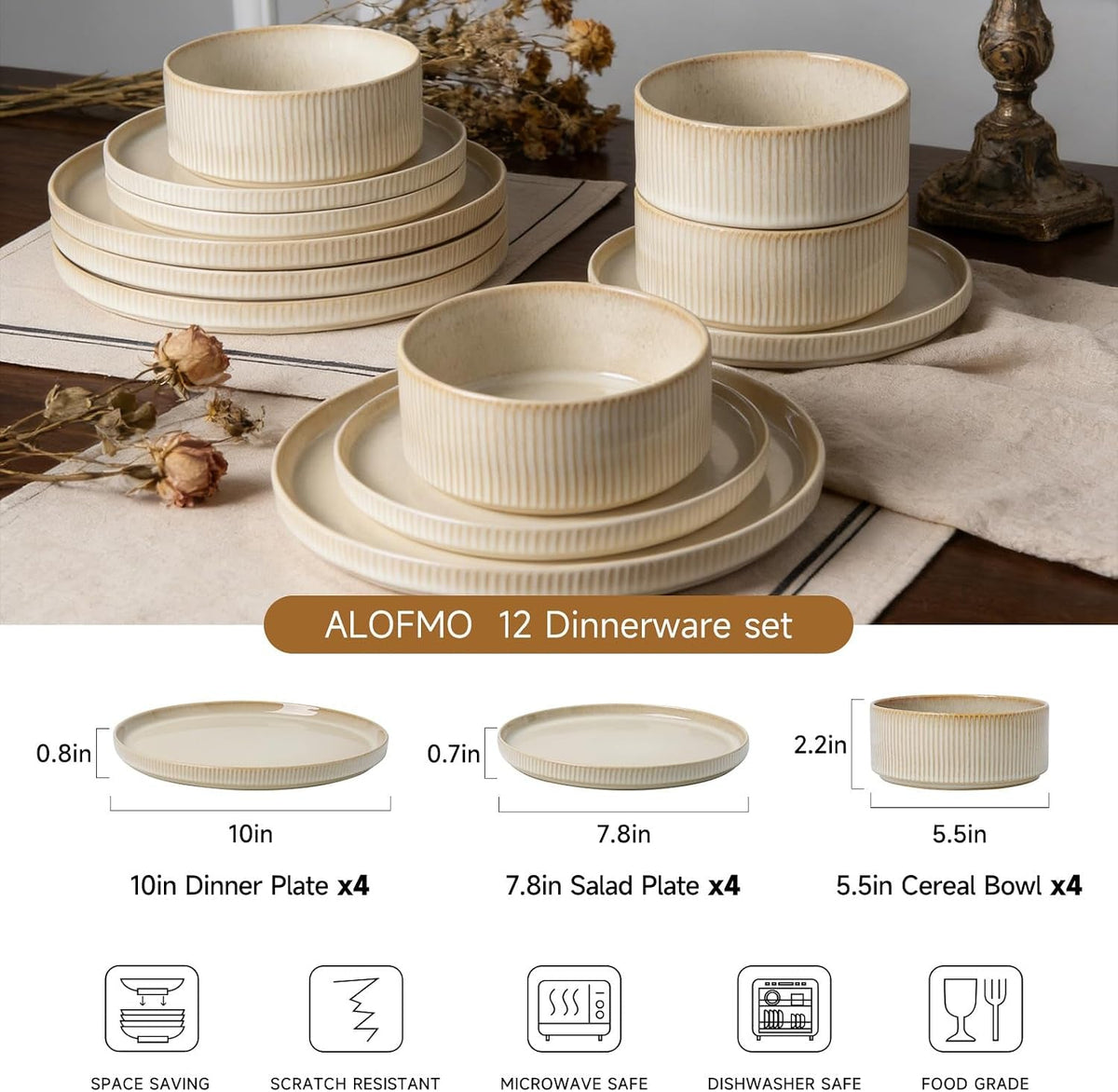 stoneware-dinnerware-sets-for-4-12pcs-ribbed-plates-and-bowls-set-beige