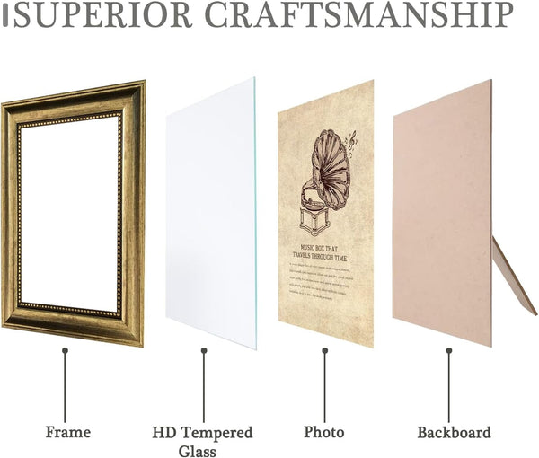 8X10 Picture Frame,Ornate Finish Photo Frame Farmhouse Rustic Vintage Distressed Bronze Photo Frame for Wall or Tabletop Display Family Friends Wedding Gift2