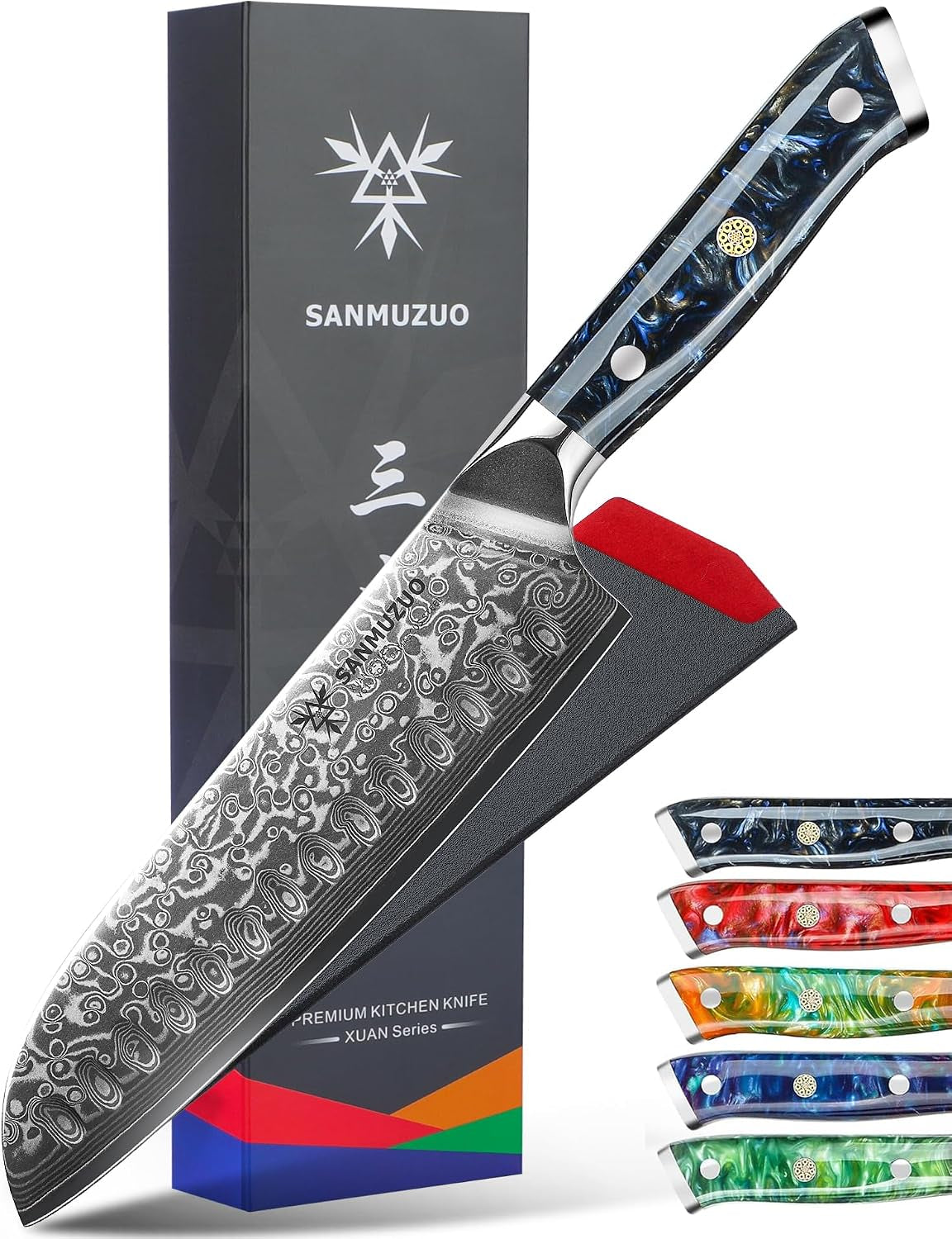 santoku-knife-7-inch-xuan-series-vg10-damascus-steel-kitchen-knife-resin-handle-starry-black