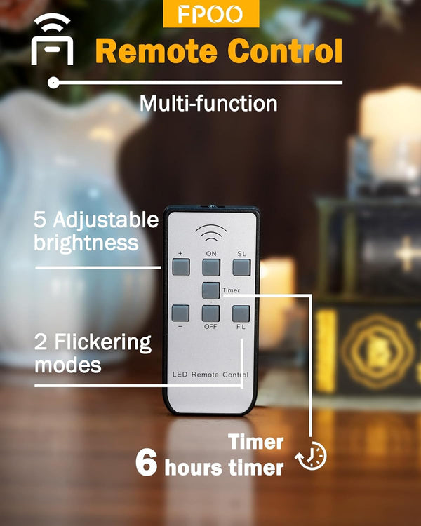 Rechargeable Tea Lights with Remote Timer, 12 Pack Flameless Candles2
