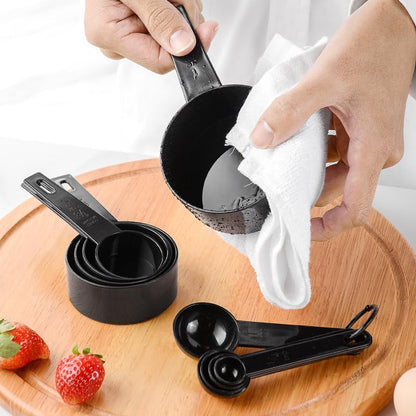 8PCS Measuring Cups Spoons Set, Premium Stackable Tablespoons Measuring Set, Kitchen Gadgets for Cooking & Baking, Black2