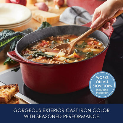 NITRO Cast Iron Dutch Oven, 6.5 Quart, Red3