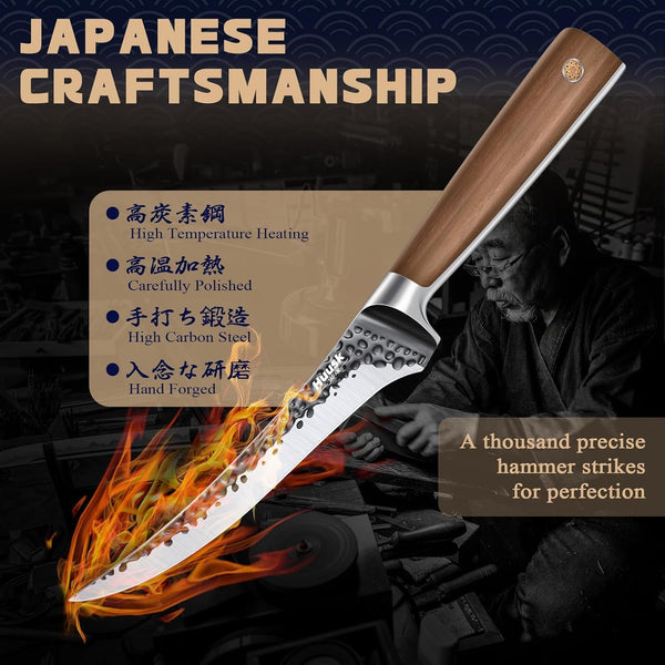 Boning Knife - Japan High Carbon Steel Fillet Knife for Meat 6"5