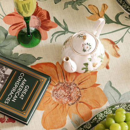 Designer French Linen Rectangular Tablecloth,79"X55"-Milch5