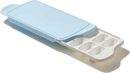 Good Grips Flexible Ice Cube Tray with Lid - 2 Pack, Blue & White | Spill-Proof Lid, Freezer Storage, Kitchen Accessory, Twist to Release, Easy for Stacking, Dishwasher Safe8