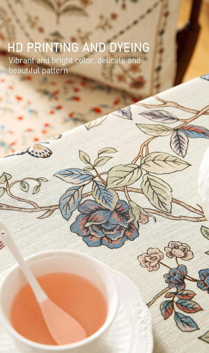 Designer French Linen Square Tablecloth,55"X55"-Cornucopia4