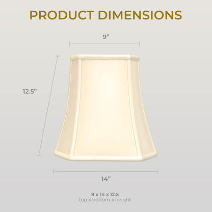 Royal Designs BS-716-14BG Square Cut Corner Basic Lamp Shade, 9 X 14 X 12.5, Beige2