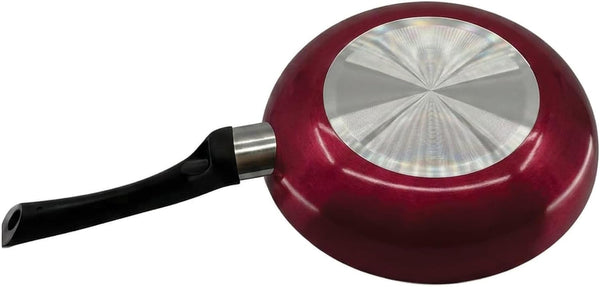 20-Piece Ceramic Metallic Cookware Set, Nonstick - Ruby | 20-Piece Cookware Set with Ceramic Nonstick Interiors, Glass Lids, Utensils, Strainer, Pads, and Griddle Pan.6