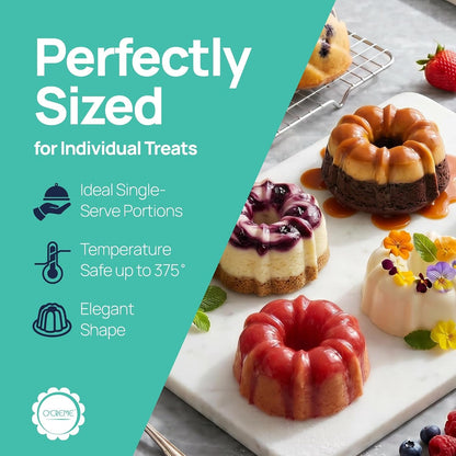 Mini Cake Pan Silicone Baking Mold, Reusable Bakeable Silicone Molds for Jello and Desserts, Non-Stick Bpa-Free, Moldes Para Flan, Moldes Para Gelatinas, Mini Flan Molds, 25 Pack | Reusable, Bakeable Silicone Molds Ideal for Jello, Desserts, and More. Bpa-Free and Easy to Release Every Time.5