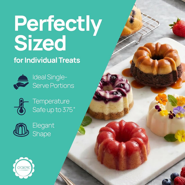 Mini Cake Pan Silicone Baking Mold, Reusable Bakeable Silicone Molds for Jello and Desserts, Non-Stick Bpa-Free, Moldes Para Flan, Moldes Para Gelatinas, Mini Flan Molds, 25 Pack | Reusable, Bakeable Silicone Molds Ideal for Jello, Desserts, and More. Bpa-Free and Easy to Release Every Time.5