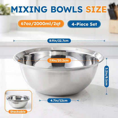 67Oz 304 Stainless Steel Bowls Set for Cooking Baking Home Kitchen2