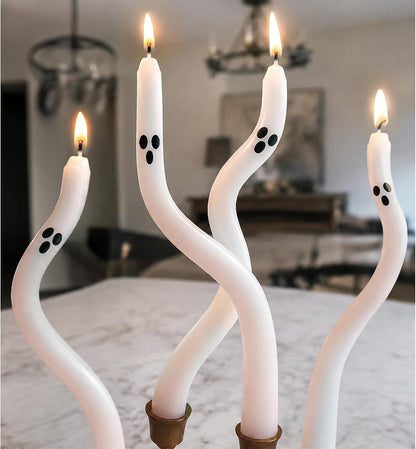 Halloween Decorations Indoor - 4 Pack Cute Ghost Taper Candles1