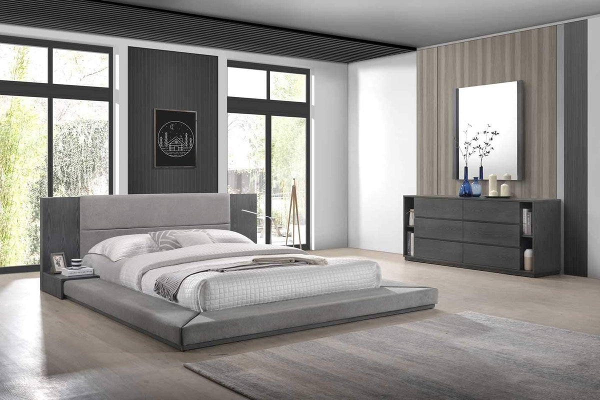 eastern-king-platform-bed-102x96-in-polyester-upholstered-gray-wash-veneer-finish-built-in-nightstands-slatted-frame-modern-bedroom-furniture