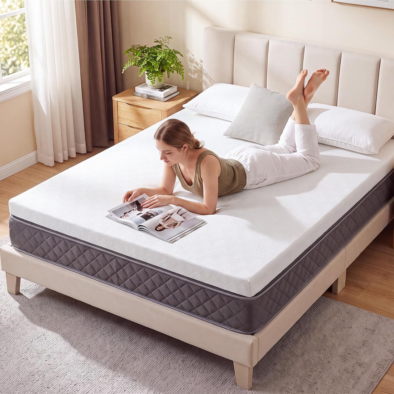 3-inch-queen-gel-memory-foam-mattress-cooling-gel-infused-pressure-relief-mattress-non-slip-with-removable-washable-cover-certipur-us-oeko-tex-certified