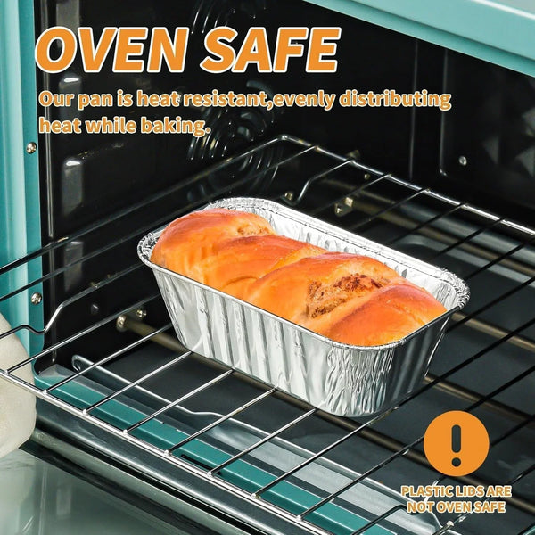 100 Pack 1Lb Mini Aluminum Foil Loaf Pans – 6" X 3.5" X 2" Disposable Small Bread Tins Oven Safe for Baking, Meatloaf, Cake, Holiday Treats, Food Storage & Takeout6