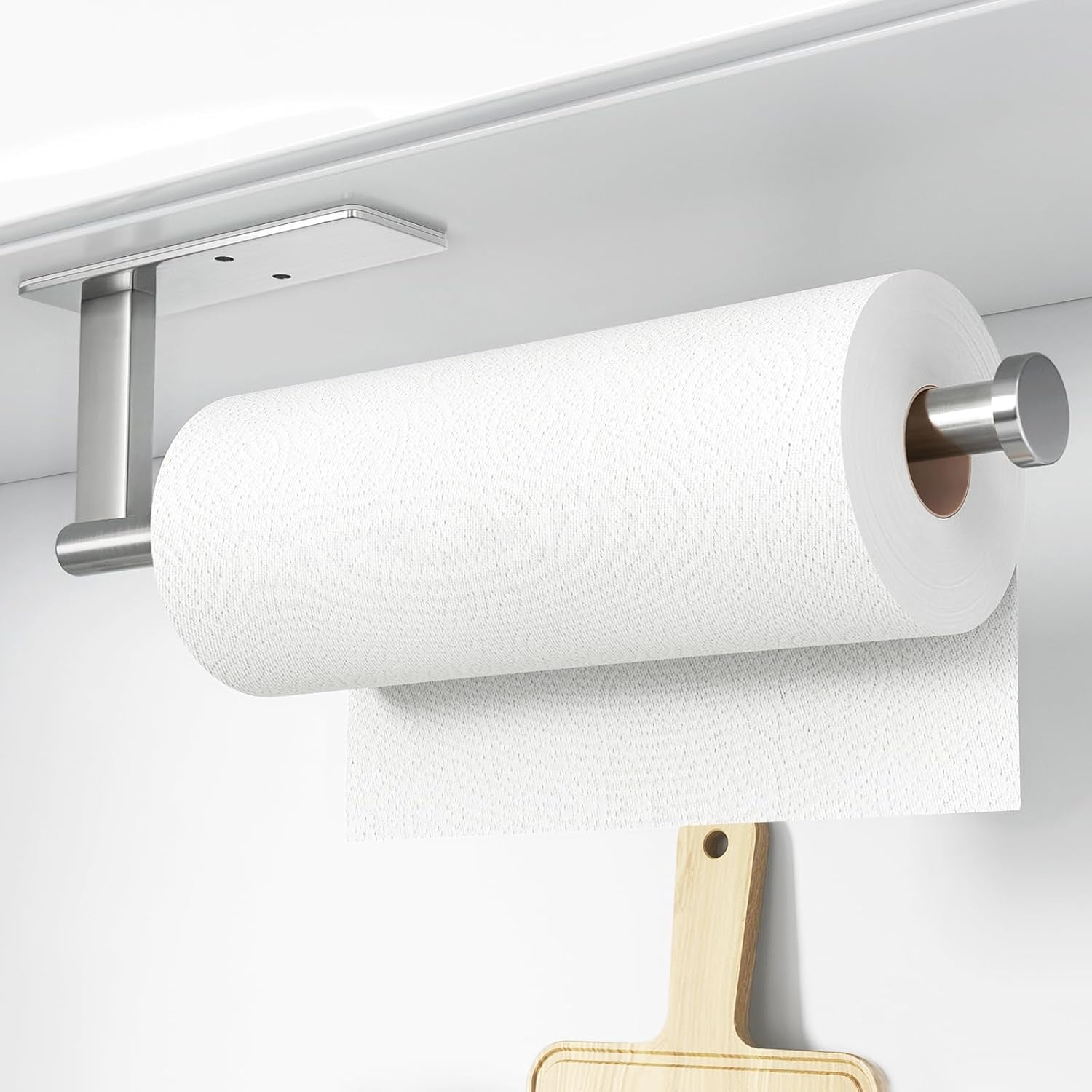 paper-towel-holder-under-cabinet-stainless-steel-paper-towel-holder-wall-mount-self-adhesive-or-drilling-silver-towel-rack-for-kitchen-organization-and-storage-kitchen-paper-roll-holder