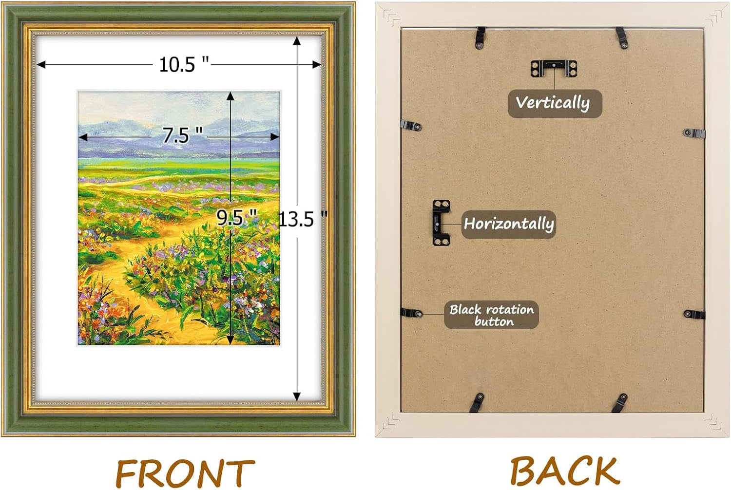 11x14-ornate-picture-frame-holds-8x10-photo-green-gold