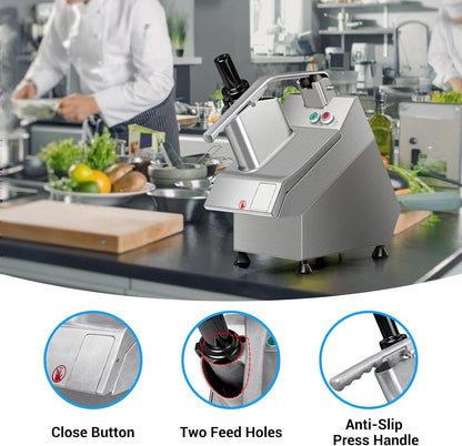 Commercial Vegetable Chopper with 6 Blades, Electric Food Processor for Slicing Dicing Shredding, Professional Cheese Grater, 550W Veggie Cutter for Restaurant, Hotel School, Cafeteria, Buffet4