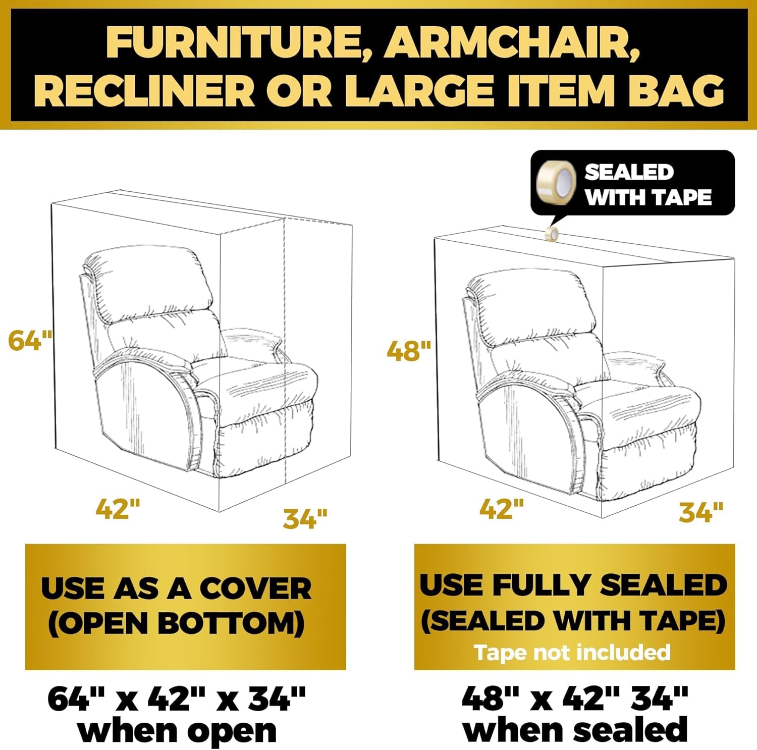 plastic-furniture-covers-for-moving-storage-heavy-duty-chair-cover-protectors-waterproof-dustproof-clear-moving-bags-for-armchair-or-recliner-extra-large-bag-open-size-64-x-42-x-34-inch